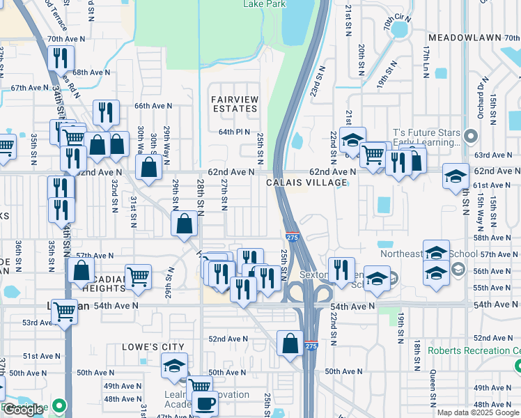 map of restaurants, bars, coffee shops, grocery stores, and more near 329 John March Street in St. Petersburg