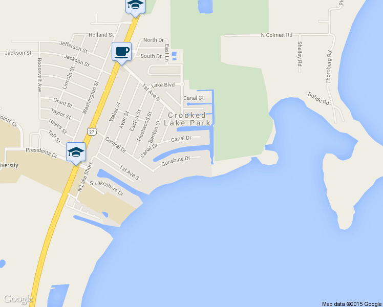 map of restaurants, bars, coffee shops, grocery stores, and more near 503 Sunshine Drive in Lake Wales