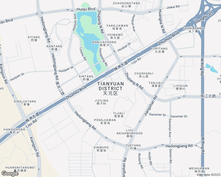 map of restaurants, bars, coffee shops, grocery stores, and more near 1 Zhu Zhou Da Dao in Zhu Zhou Shi
