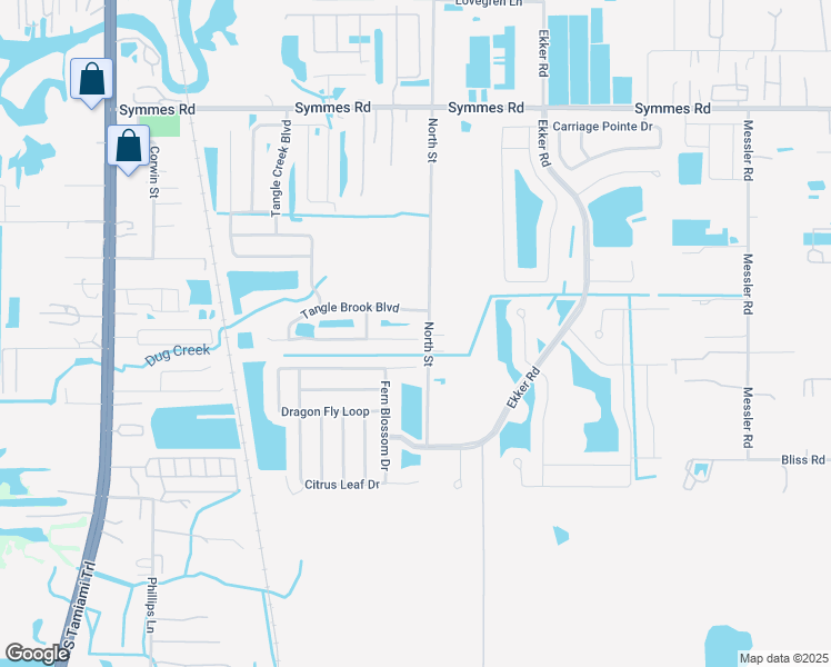 map of restaurants, bars, coffee shops, grocery stores, and more near 7729 Tangle Brook Boulevard in Gibsonton