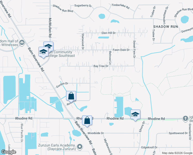 map of restaurants, bars, coffee shops, grocery stores, and more near 12006 Gordon Drive in Riverview