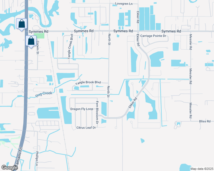map of restaurants, bars, coffee shops, grocery stores, and more near 7729 Tangle Brook Boulevard in Gibsonton