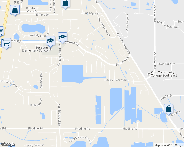 map of restaurants, bars, coffee shops, grocery stores, and more near 11429 Laurel Brook Court in Riverview