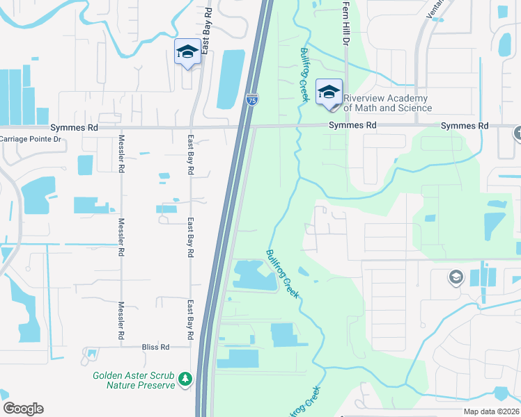map of restaurants, bars, coffee shops, grocery stores, and more near 11612 Bullfrog Creek Road in Gibsonton