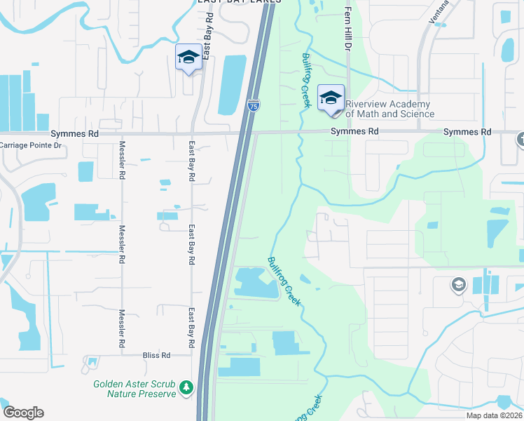 map of restaurants, bars, coffee shops, grocery stores, and more near 11612 Bullfrog Creek Road in Gibsonton