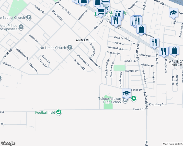map of restaurants, bars, coffee shops, grocery stores, and more near 10618 Kingwood Drive in Corpus Christi
