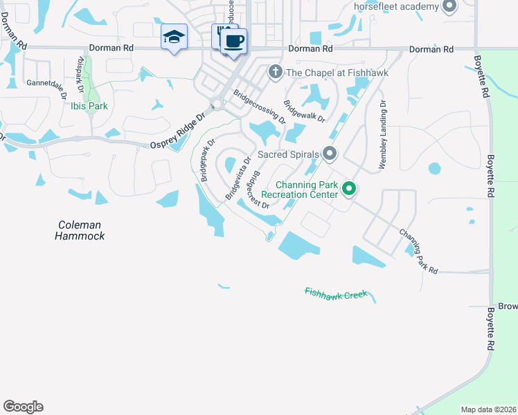 map of restaurants, bars, coffee shops, grocery stores, and more near 6359 Bridgecrest Drive in Lithia