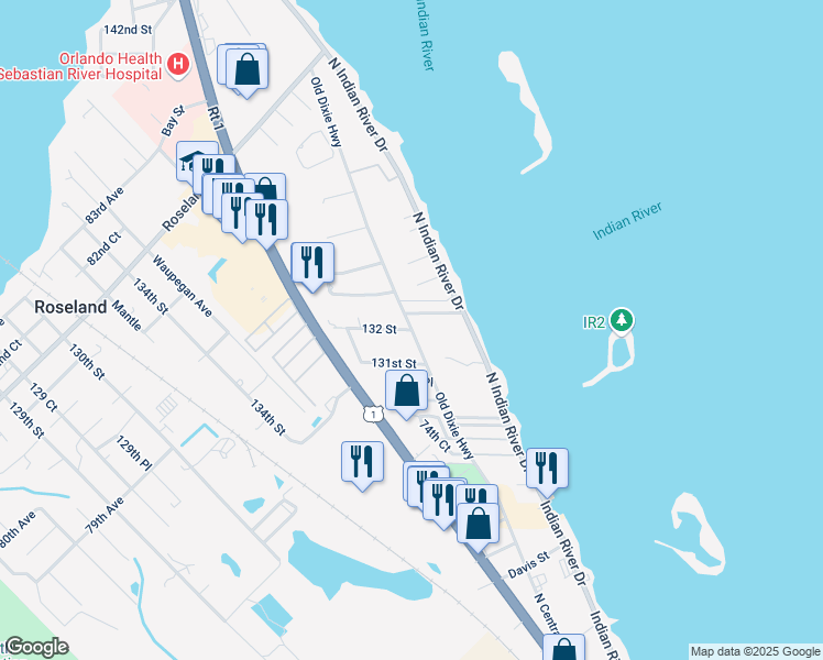 map of restaurants, bars, coffee shops, grocery stores, and more near 4271 132 Street in Sebastian