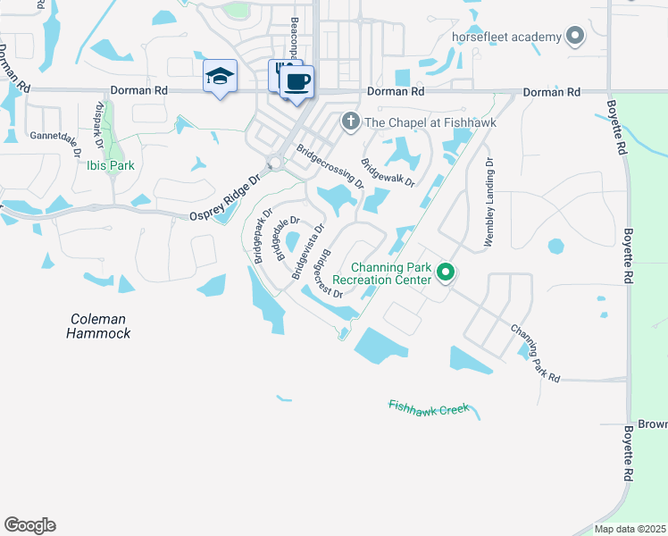 map of restaurants, bars, coffee shops, grocery stores, and more near 16306 Bridgeglade Lane in Lithia