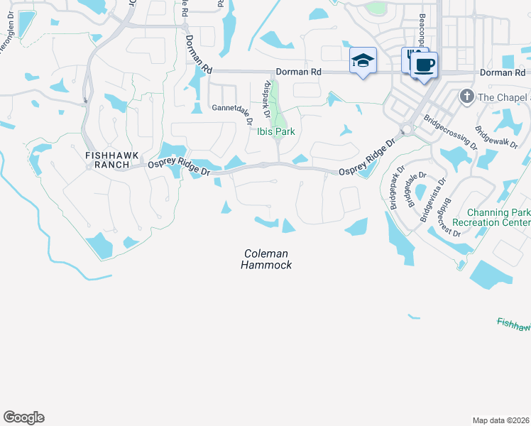 map of restaurants, bars, coffee shops, grocery stores, and more near 6121 Avocetridge Drive in Lithia