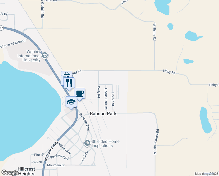 map of restaurants, bars, coffee shops, grocery stores, and more near 290 2nd Avenue South in Babson Park