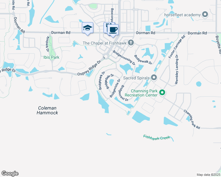 map of restaurants, bars, coffee shops, grocery stores, and more near 6315 Bridgevista Drive in Lithia