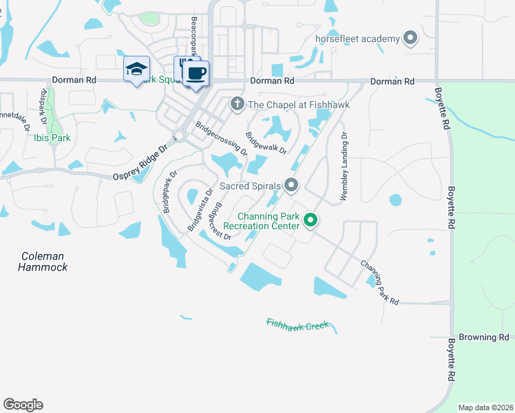 map of restaurants, bars, coffee shops, grocery stores, and more near 6433 Bridgecrest Drive in Lithia