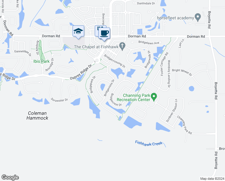 map of restaurants, bars, coffee shops, grocery stores, and more near 6329 Bridgecrest Drive in Lithia