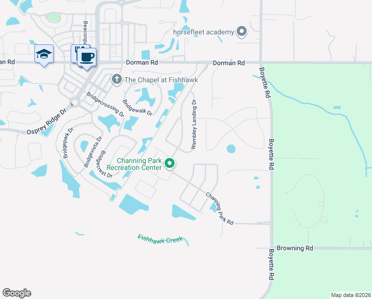 map of restaurants, bars, coffee shops, grocery stores, and more near 11133 Wembley Landing Drive in Lithia