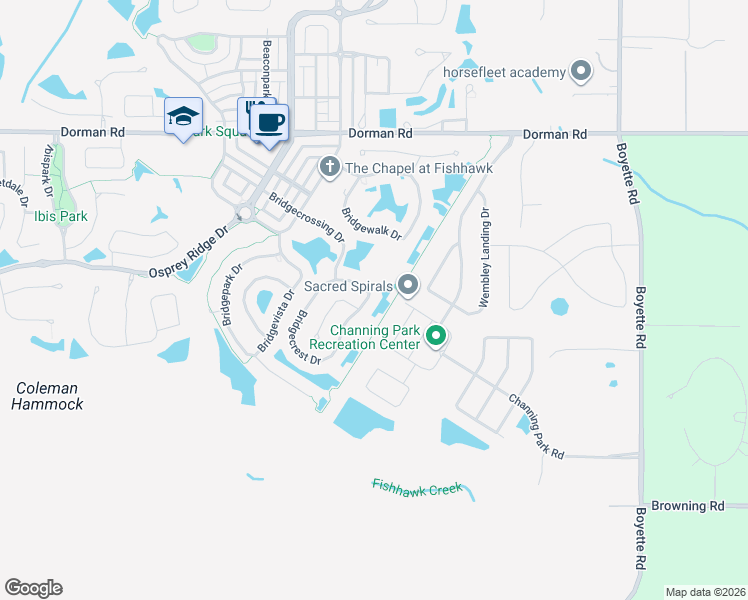 map of restaurants, bars, coffee shops, grocery stores, and more near 6509 Bridgecrest Drive in Lithia