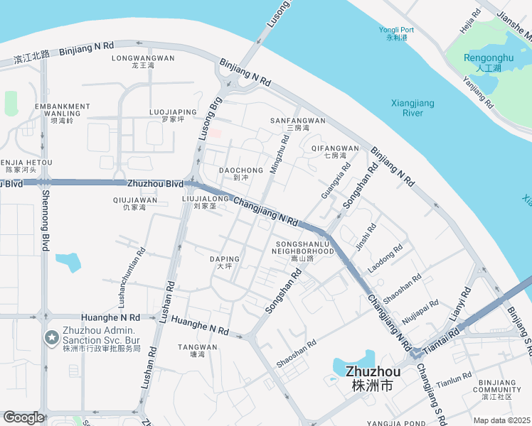map of restaurants, bars, coffee shops, grocery stores, and more near Chang Jiang Bei Lu in Zhu Zhou Shi