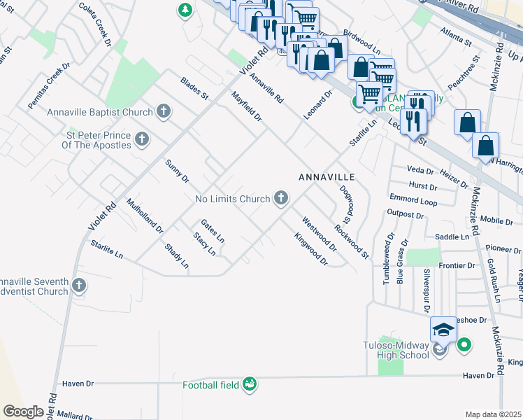 map of restaurants, bars, coffee shops, grocery stores, and more near 4018 Brownwood Circle in Corpus Christi
