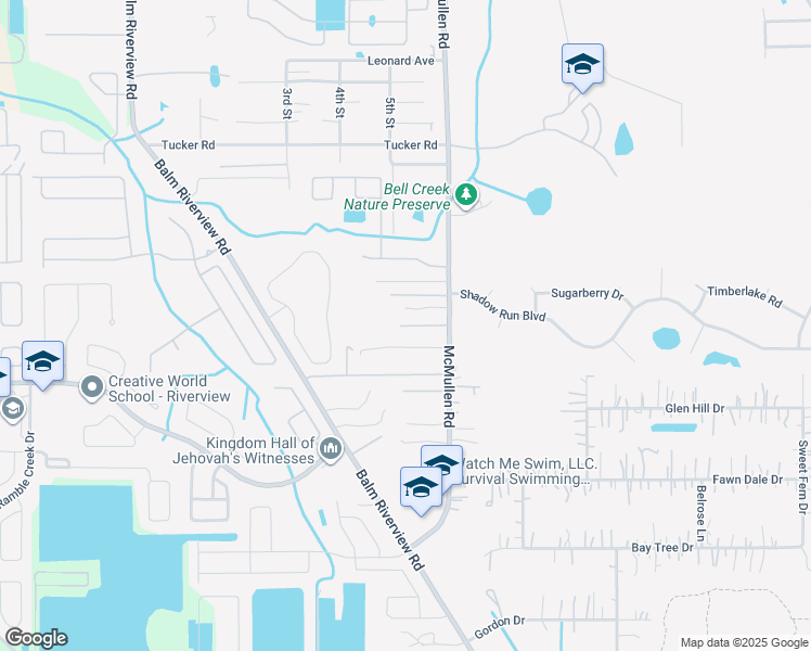 map of restaurants, bars, coffee shops, grocery stores, and more near 11707 Jabez Way in Riverview