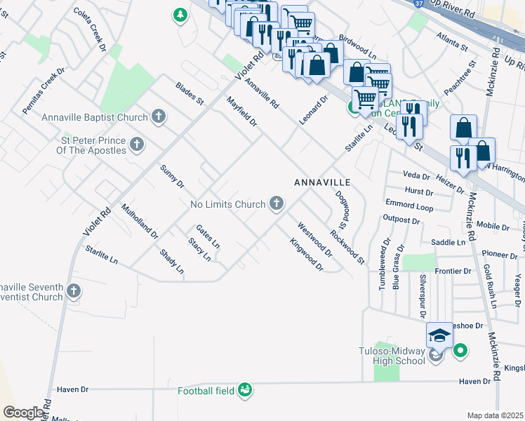 map of restaurants, bars, coffee shops, grocery stores, and more near 4018 Brownwood Circle in Corpus Christi