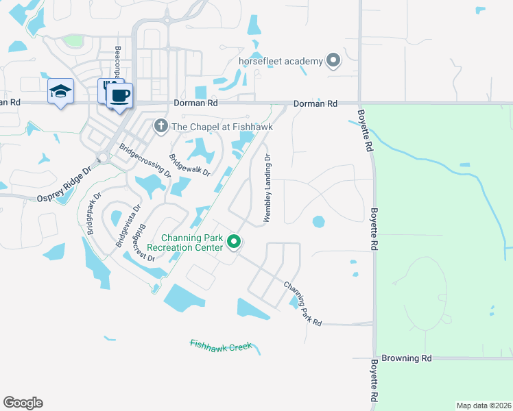 map of restaurants, bars, coffee shops, grocery stores, and more near 11115 Wembley Landing Drive in Lithia