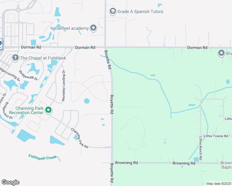 map of restaurants, bars, coffee shops, grocery stores, and more near 18341 Boyette Road in Lithia