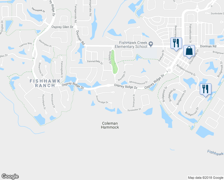 map of restaurants, bars, coffee shops, grocery stores, and more near 15514 Avocetview Court in Lithia