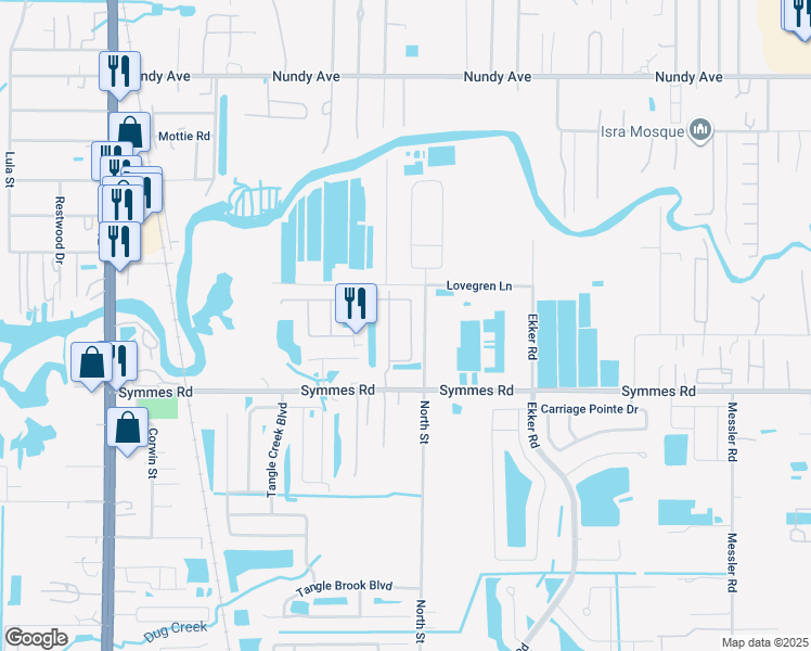 map of restaurants, bars, coffee shops, grocery stores, and more near 7744 Sunshine Bridge Avenue in Gibsonton