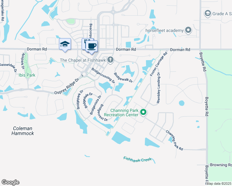 map of restaurants, bars, coffee shops, grocery stores, and more near 6529 Bridgecrest Drive in Lithia