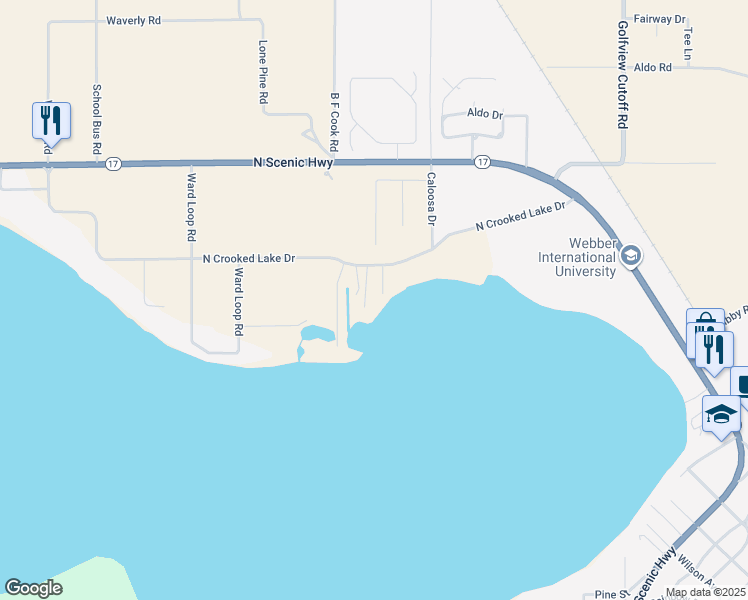map of restaurants, bars, coffee shops, grocery stores, and more near 532 North Crooked Lake Drive in Babson Park