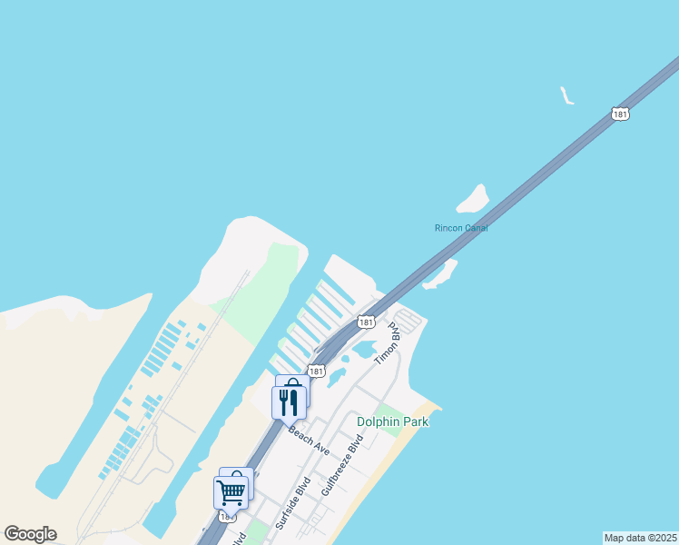 map of restaurants, bars, coffee shops, grocery stores, and more near 750 Kings Point Harbor Drive in Corpus Christi