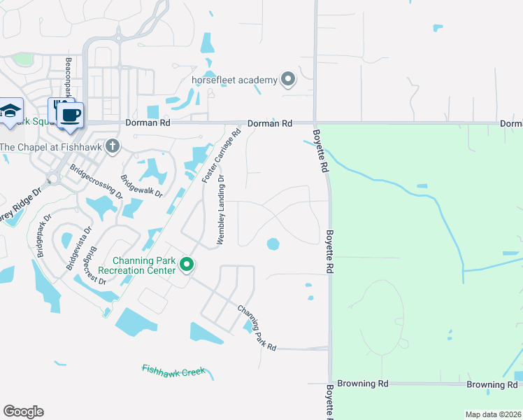map of restaurants, bars, coffee shops, grocery stores, and more near 17527 Bright Wheat Drive in Lithia