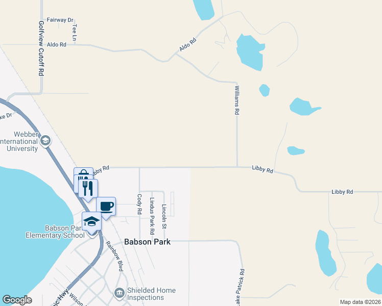 map of restaurants, bars, coffee shops, grocery stores, and more near 559 Libby Road in Babson Park