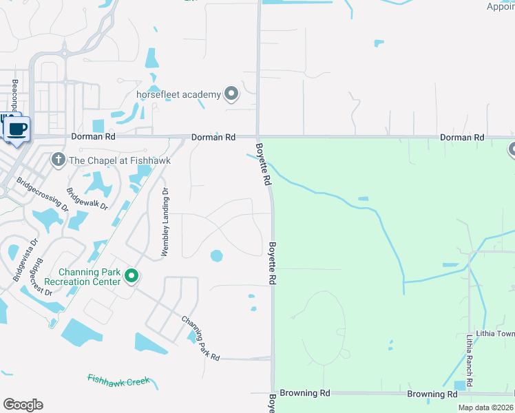 map of restaurants, bars, coffee shops, grocery stores, and more near 17673 Bright Wheat Drive in Lithia
