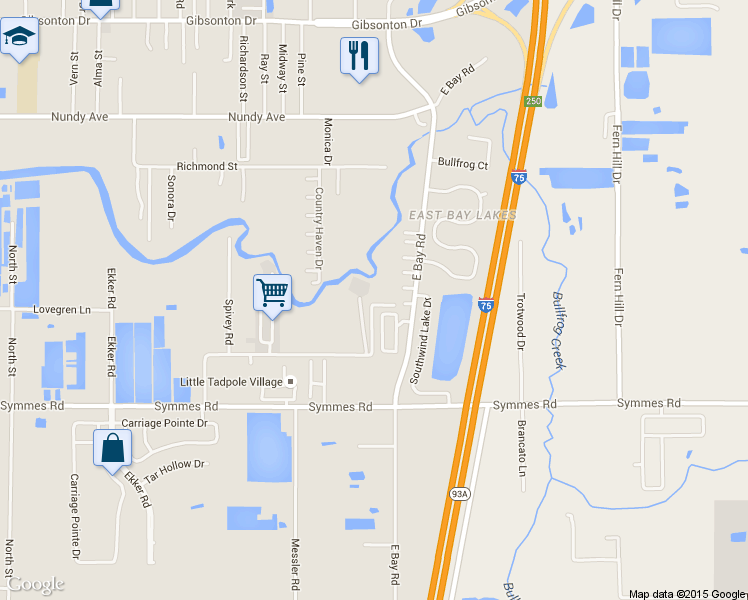 map of restaurants, bars, coffee shops, grocery stores, and more near 11313 Fish Hook Place in Gibsonton