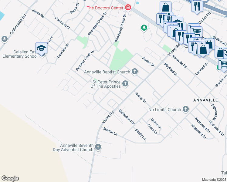 map of restaurants, bars, coffee shops, grocery stores, and more near 11234 Willowood Creek Drive in Corpus Christi