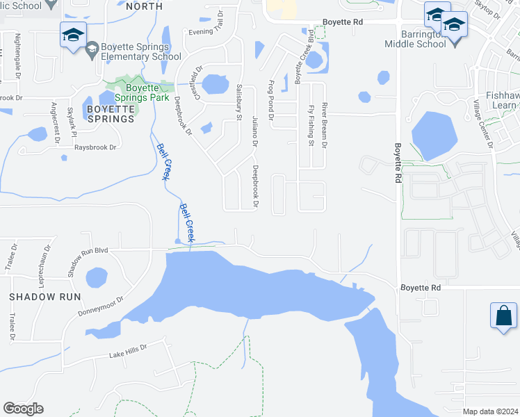 map of restaurants, bars, coffee shops, grocery stores, and more near 10709 Deepbrook Drive in Riverview