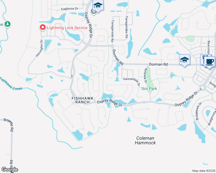map of restaurants, bars, coffee shops, grocery stores, and more near 15534 Martinmeadow Drive in Lithia