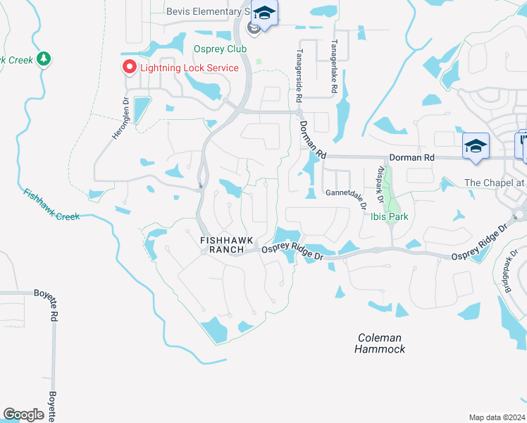 map of restaurants, bars, coffee shops, grocery stores, and more near 6019 Palomaglade Drive in Lithia