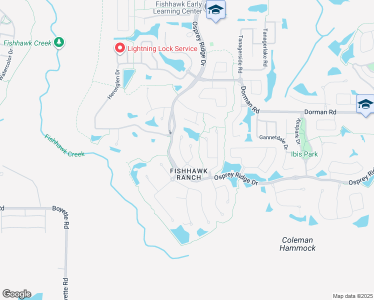 map of restaurants, bars, coffee shops, grocery stores, and more near 6009 Shearwater Lane in Lithia