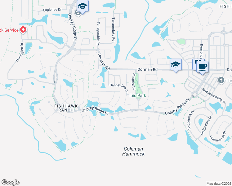 map of restaurants, bars, coffee shops, grocery stores, and more near 6002 Martinglade Place in Lithia