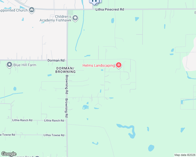 map of restaurants, bars, coffee shops, grocery stores, and more near 19084 Red Bird Lane in Lithia