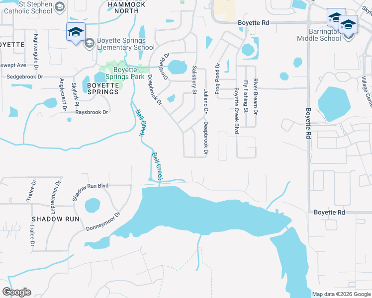 map of restaurants, bars, coffee shops, grocery stores, and more near 10618 Deepbrook Drive in Riverview