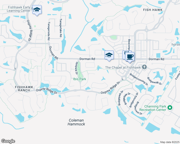 map of restaurants, bars, coffee shops, grocery stores, and more near 15722 Ibisridge Drive in Lithia