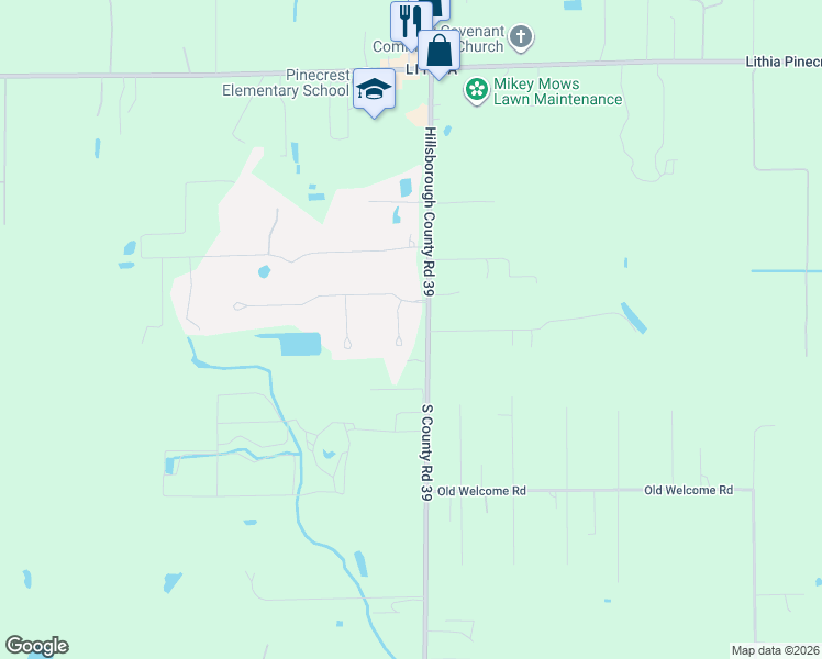 map of restaurants, bars, coffee shops, grocery stores, and more near 10914 Brice Tree Court in Lithia