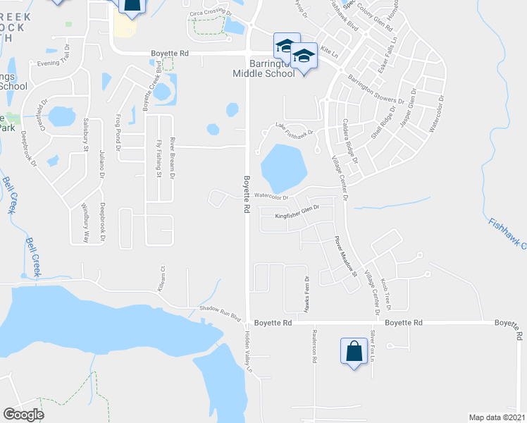 map of restaurants, bars, coffee shops, grocery stores, and more near 13902 Kingfisher Glen Drive in Lithia