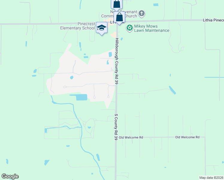 map of restaurants, bars, coffee shops, grocery stores, and more near 10914 Brice Tree Court in Lithia