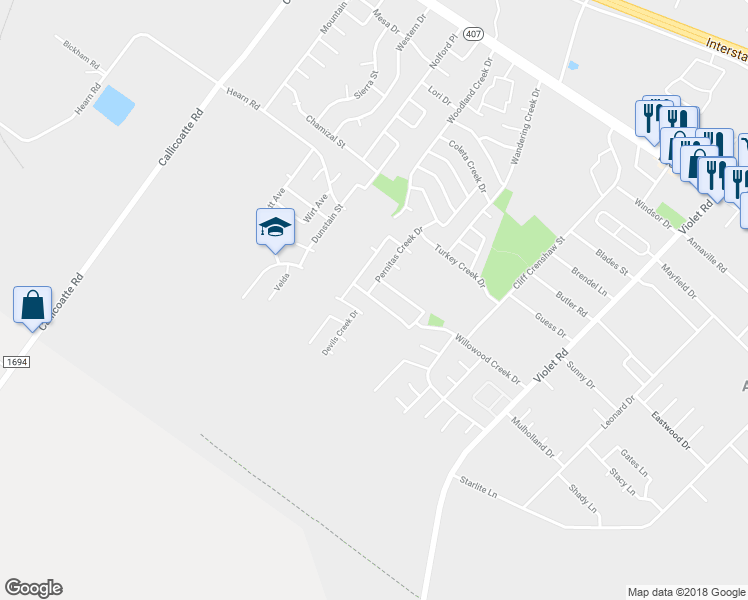 map of restaurants, bars, coffee shops, grocery stores, and more near 11534 Saspamco Creek Drive in Corpus Christi