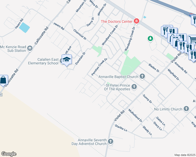 map of restaurants, bars, coffee shops, grocery stores, and more near 11534 Saspamco Creek Drive in Corpus Christi