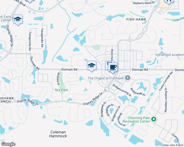 map of restaurants, bars, coffee shops, grocery stores, and more near 16815 Dorman Road in Lithia